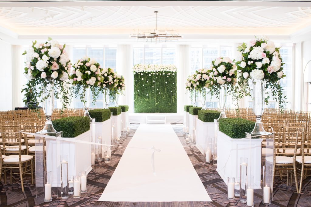 Traditional Elegant Wedding Ceremony Arch Flowers Londonhouse Chicago