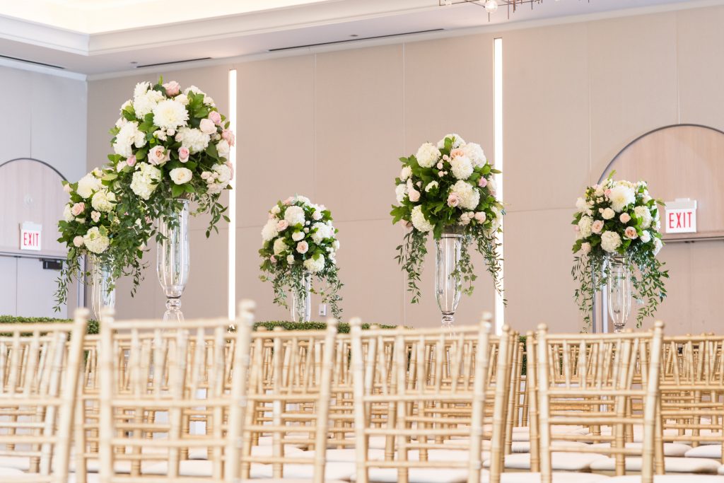 Traditional Elegant Wedding Ceremony Tall Aisle Flowers Londonhouse Chicago