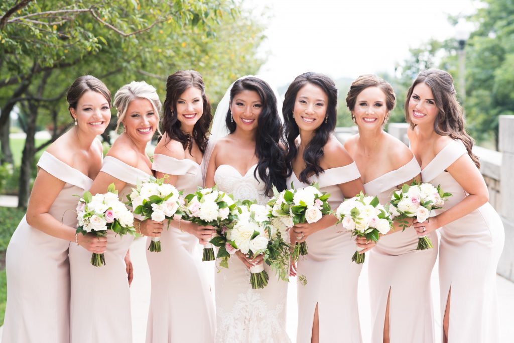 Traditional Elegant White Bridal Bouquet and Bridesmaids Bouquets Chicago