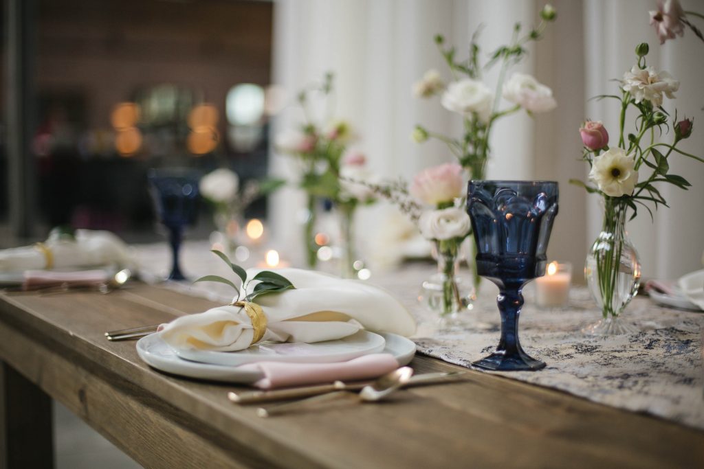 Rustic and Modern Wedding Reception Tablescape Flower Centerpiece Fairlie Chicago