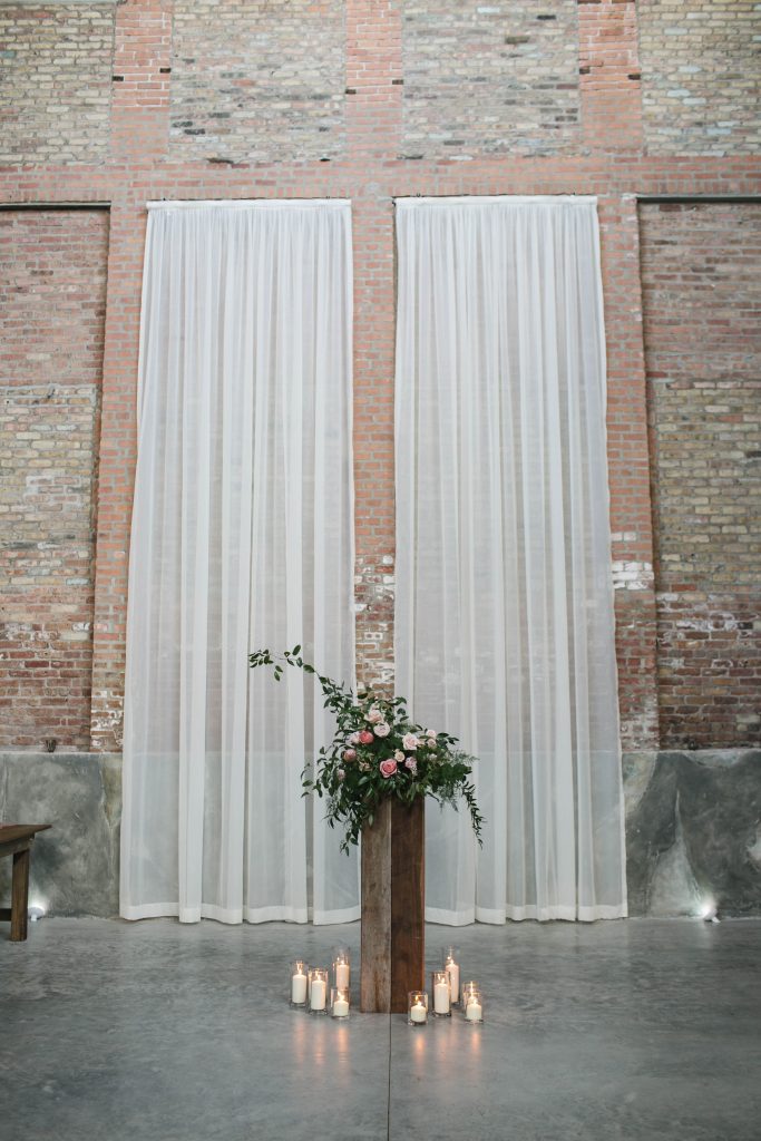 Rustic and Modern Wedding Reception Tall Flower Arrangement Fairlie Chicago