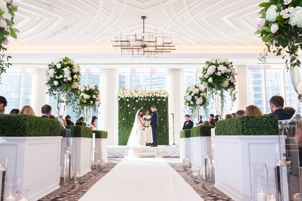 Traditional Elegant Wedding Ceremony Arch Flowers Londonhouse Chicago