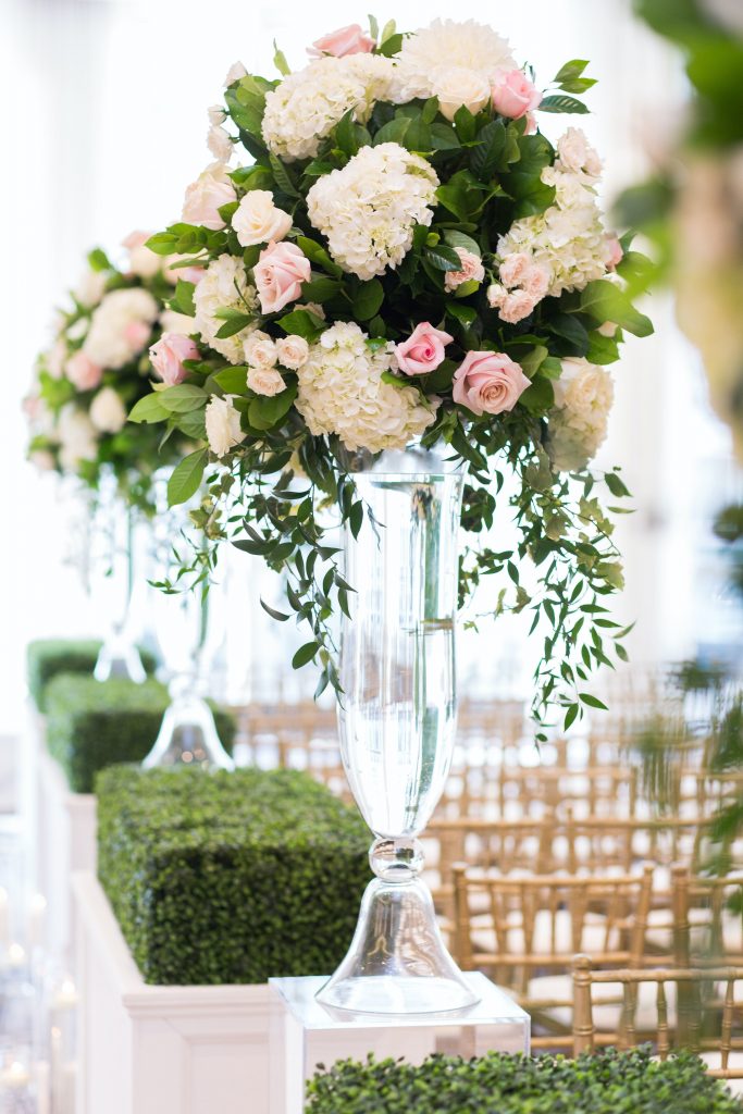 Traditional Elegant Wedding Ceremony Tall Aisle Flowers Londonhouse Chicago