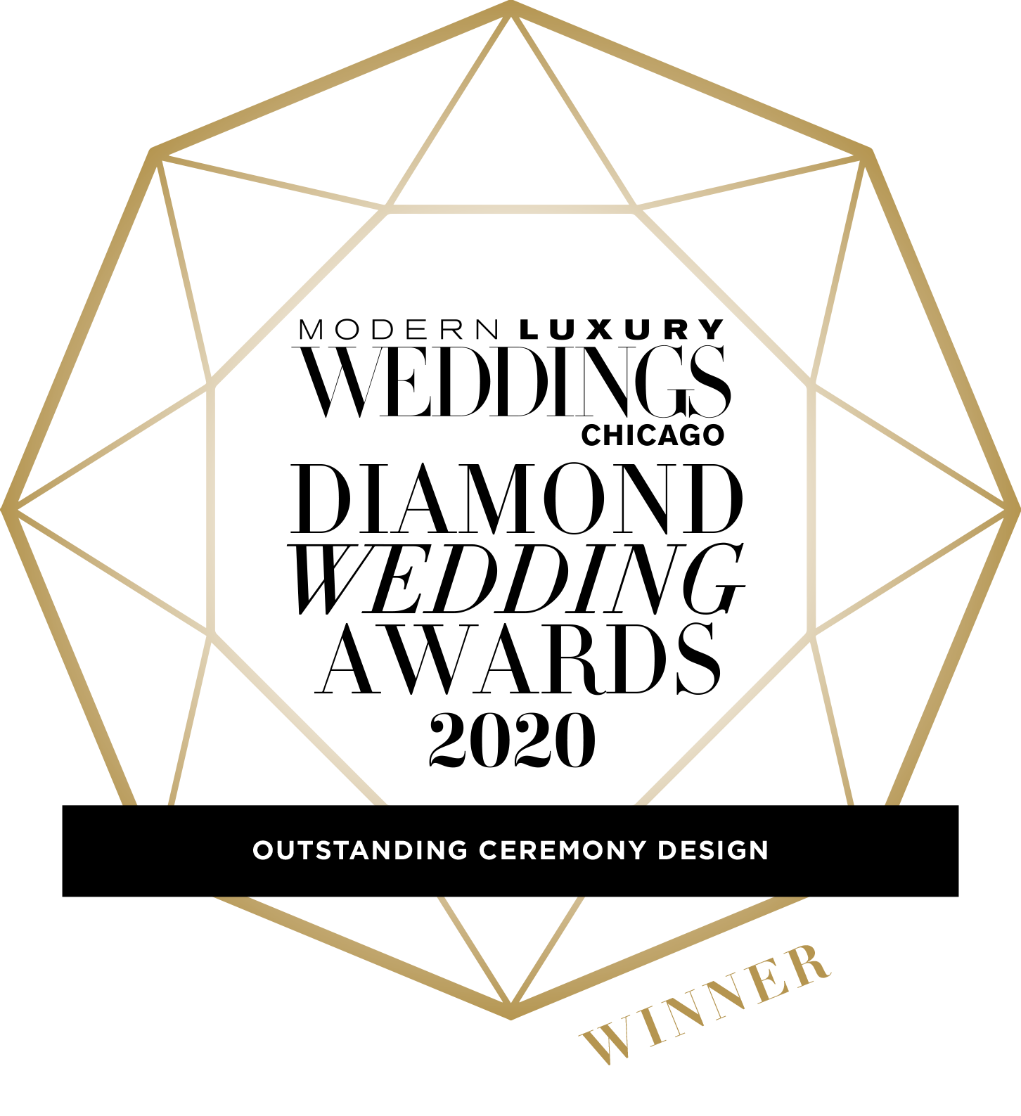2020 ModLux Weddings Diamond Wedding Award for Outstanding Ceremony Design