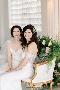 Romantic Elegant LGBTQ+ Wedding Reception Sweetheart Table Flowers Morgan Manufacturing Chicago