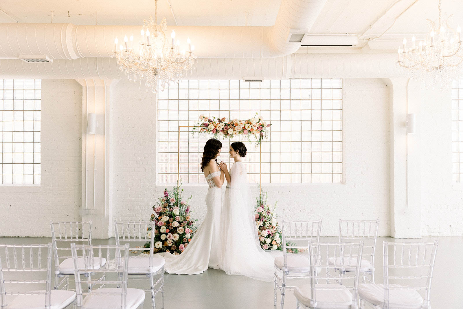 LGBTQ+ Traditional and Elegant Wedding Ceremony Arch Chicago